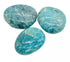 One pound of bulk tumbled amazonite pebbles in bright turquoise-green for throat chakra work, truth and calm crystal grids, and apothecary supply.