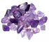 Amethyst tumbled stones 1 lb bulk — collection of smooth polished purple amethyst pieces in various shapes and violet hues for crown chakra work.
