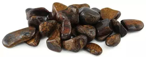 One-pound collection of smooth rare axinite tumbled stones in brown and violet for grounding stability change support and ancestral connection earth crystal work