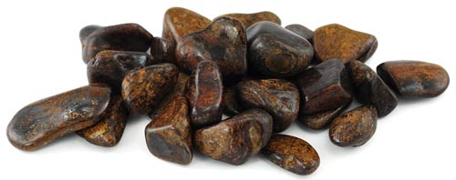 One-pound collection of smooth rare axinite tumbled stones in brown and violet for grounding stability change support and ancestral connection earth crystal work