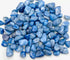 1 pound bag of blue aventurine tumbled stones showing soft blue sparkle, used for throat chakra work, crystal grids, and healing practice.