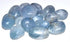 A collection of pale sky-blue celestite tumbled stones sold in 1 lb bulk, the angelic crystal for throat chakra calm and intuitive work.