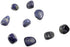 One-pound collection of smooth deep blue dumortierite tumbled stones for patience communication courage mental clarity and throat chakra self-expression work