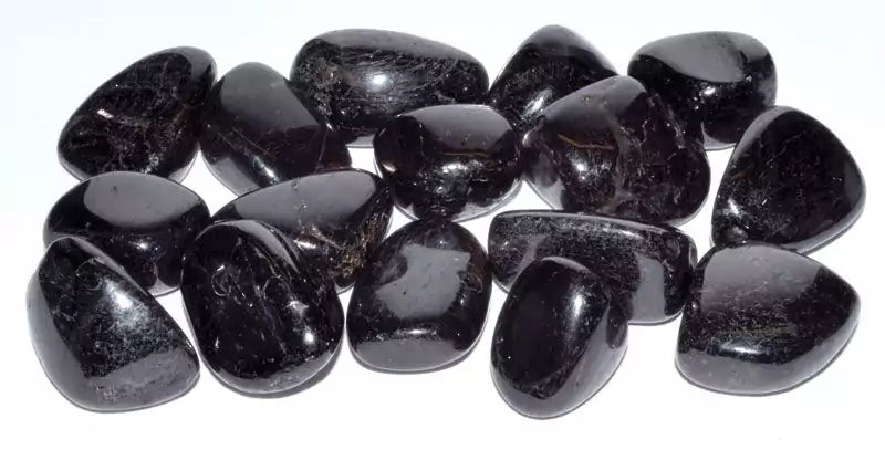 One pound polished hypersthene tumbled stones showing dark grey stone with bronzy metallic schiller sheen for psychic insight bulk lot