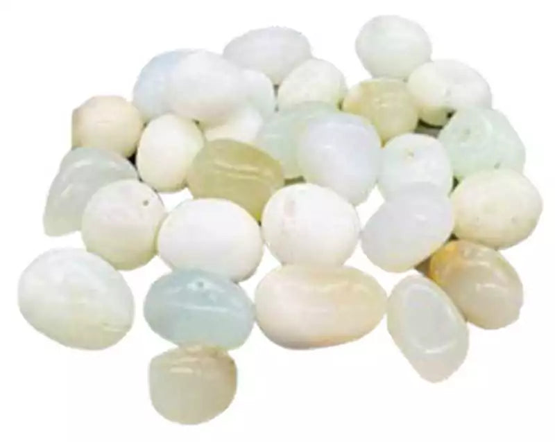 1 lb white jade tumbled polished stones in smooth creamy white tones — crown chakra purity crystal bulk lot.