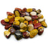 One-pound collection of smooth mookaite jasper tumbled stones in swirling deep red mustard yellow and purple for grounding adventure and vitality work