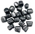 One-pound collection of smooth black nuummite tumbled stones with iridescent gold flame reflections for shadow work psychic protection and deep transformation