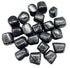 One-pound collection of smooth black nuummite tumbled stones with iridescent gold flame reflections for shadow work psychic protection and deep transformation