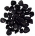Polished rainbow obsidian tumbled stones showing iridescent sheen in black volcanic glass, one pound bulk collection on white background