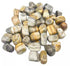 1 lb stripe onyx tumbled stones showing polished black and white banded pattern — bulk protection grounding crystal lot.