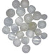 One pound bulk lot of tumbled selenite stones showing smooth white satin-lustre surfaces, polished for chakra alignment and crystal cleansing use.