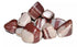 A group of shiva lingam tumbled stones showing their characteristic oval shape with brown and tan markings, sold in 1 lb bulk from the sacred Narmada River.