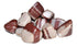 A group of shiva lingam tumbled stones showing their characteristic oval shape with brown and tan markings, sold in 1 lb bulk from the sacred Narmada River.