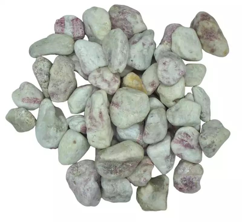 One-pound collection of smooth polished pink tourmaline tumbled stones for heart chakra healing love rituals emotional support and self-compassion