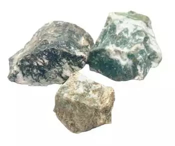 1 lb raw tree agate dendritic crystal stones showing green and white tones with characteristic plant-like branch inclusions.
