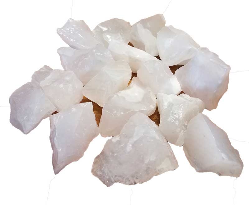One-pound collection of rough natural pink calcite raw stones for compassion rituals emotional support heart chakra healing and self-care practice