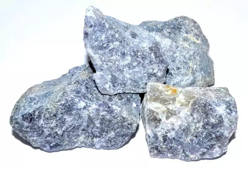 One pound raw untumbled iolite stones in blue-violet cordierite for third eye vision and inner compass activation bulk crystal lot