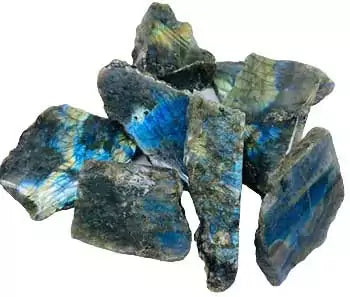 One pound bulk labradorite stones polished on one side showing labradorescence flash for crystal work