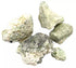 1 lb raw prehnite with rutile untumbled stones showing greenish rough surface with golden rutile needle inclusions — heart chakra bulk crystal.