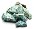 One pound bulk lot of genuine raw untumbled turquoise stones in natural chunks, showing sky-blue to teal coloration with characteristic brown mineral matrix veining.