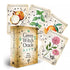 Green Witch Oracle cards fanned out showing lush botanical illustrations of plants and herbs, Cheralyn Darcey 44-card green witch botanical deck.