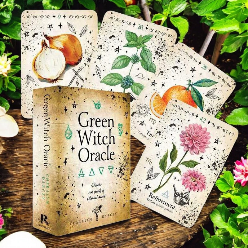 Green Witch Oracle Deck – 44 Cards &amp; Guidebook | Garden Magick, Herbal Wisdom, Divination