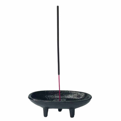 Gloss Black Cast Iron Cauldron Burner (4") – Triple-Use Vessel for Resin &amp;amp; Sticks
