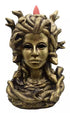 8-inch Medusa decorative backflow incense burner with sculpted feminine face and snake-hair detail for cascade smoke effect