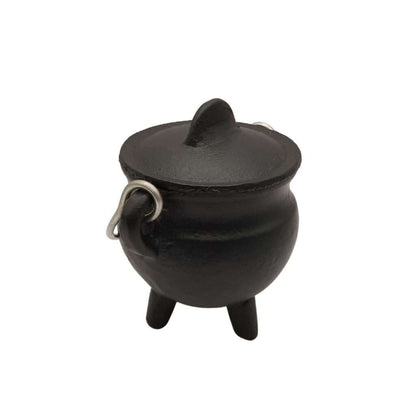2.75" Plain Cast Iron Cauldron with Lid – Mini Witch’s Pot for Spells, Burnings &amp;amp; Offerings