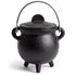 3-inch plain cast iron cauldron with fitted lid, used as a ritual burning vessel for herbs, resin incense, and loose charcoal on the altar.