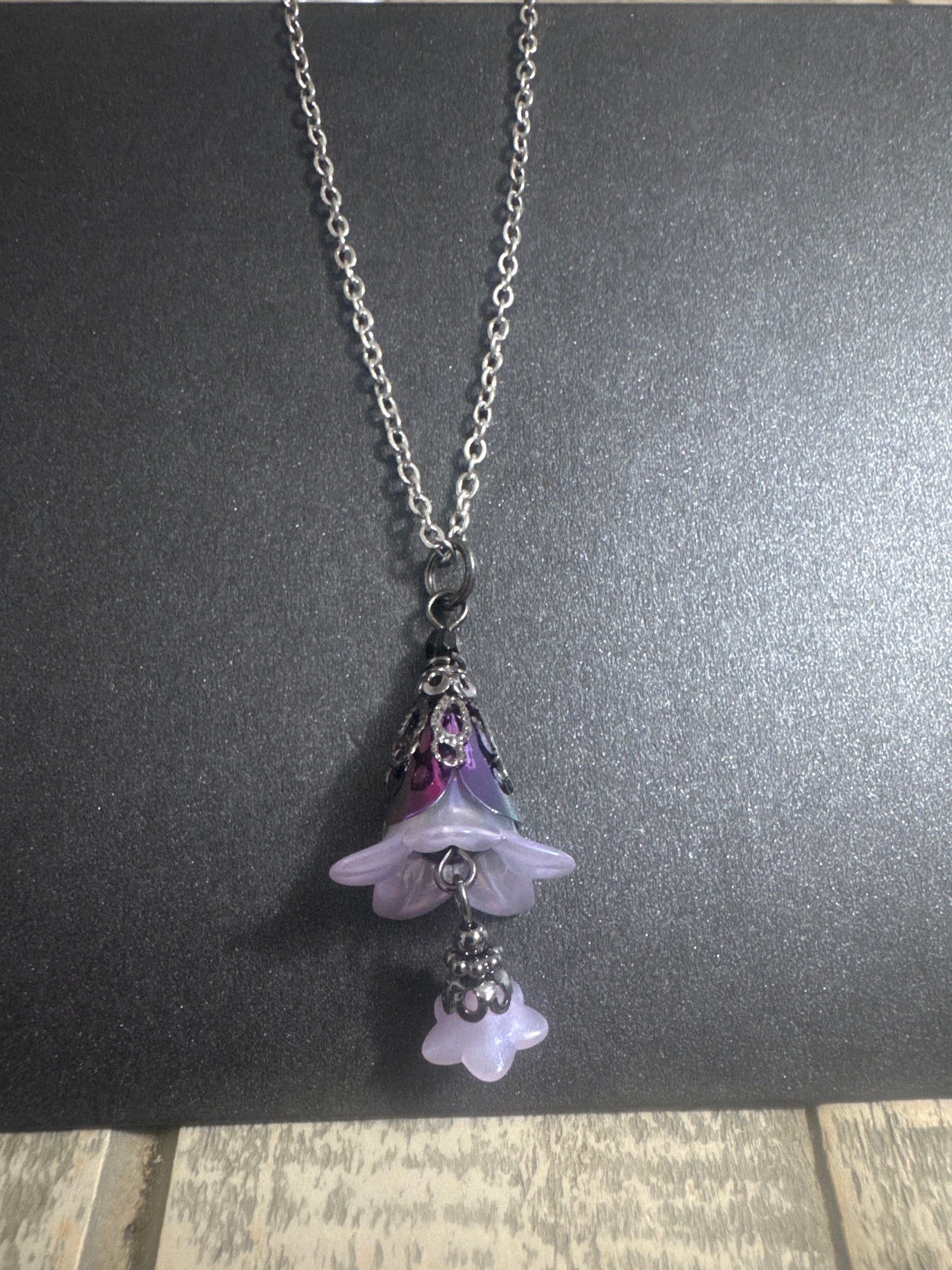 Purple Flower Petal Necklace