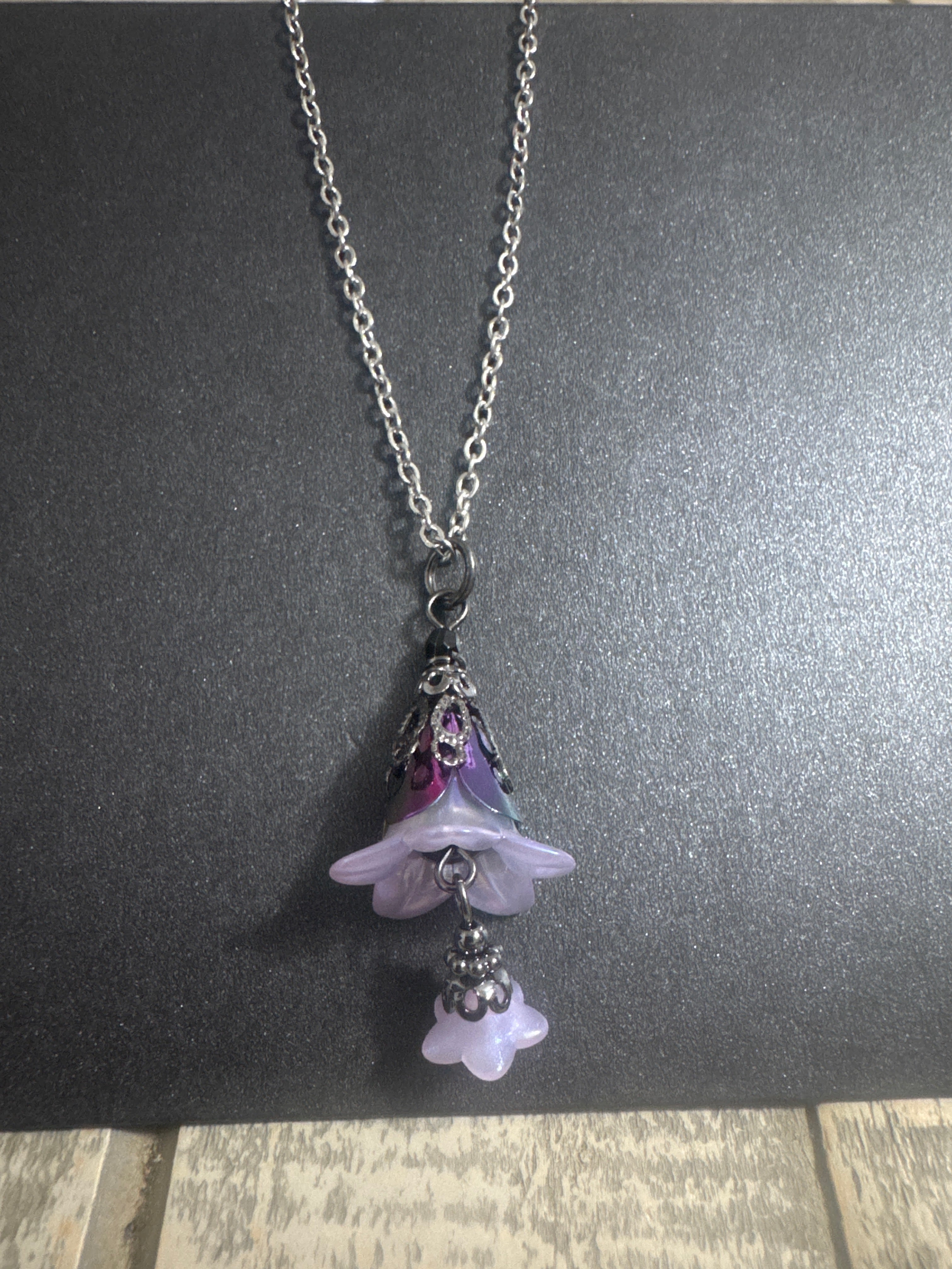Purple Flower Petal Necklace