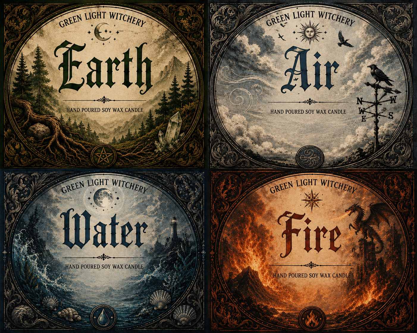 Four Elements Handmade Candle