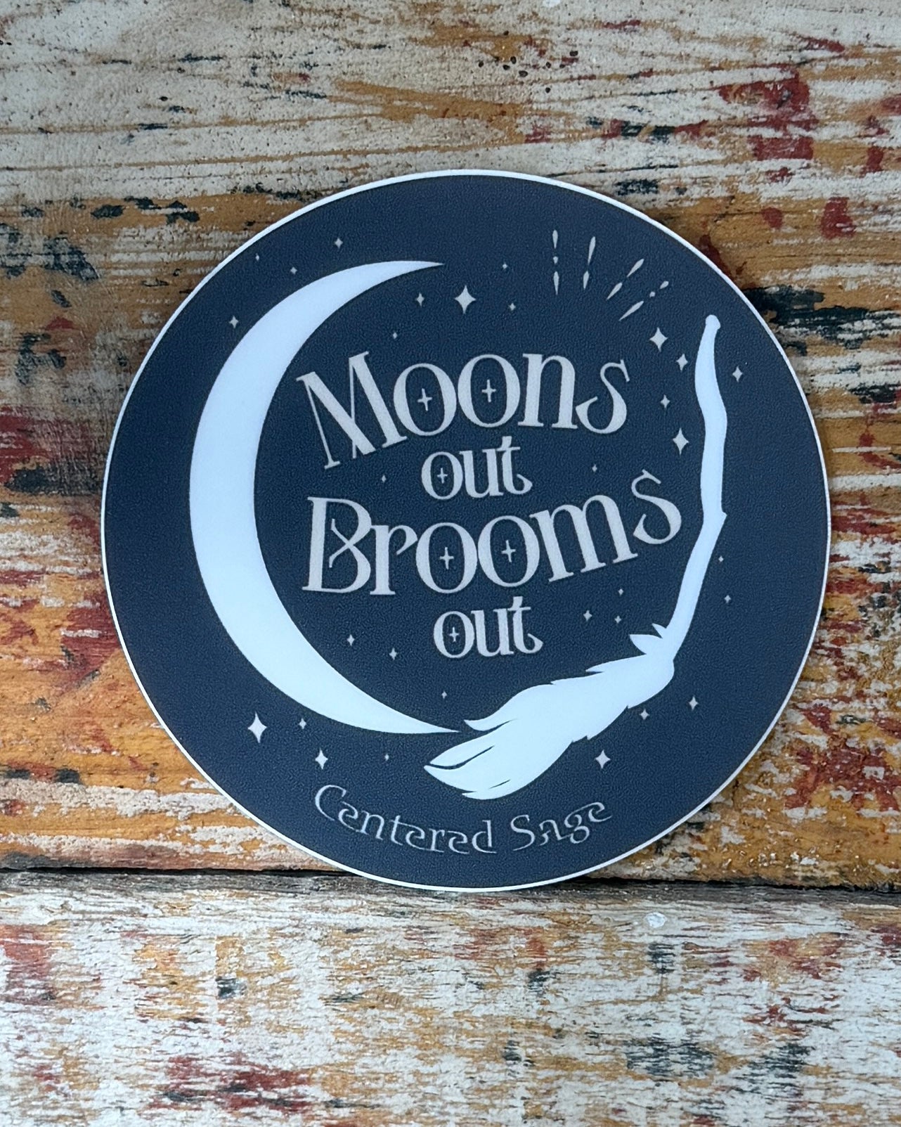 Moons Out, Brooms Out Vinyl Sticker