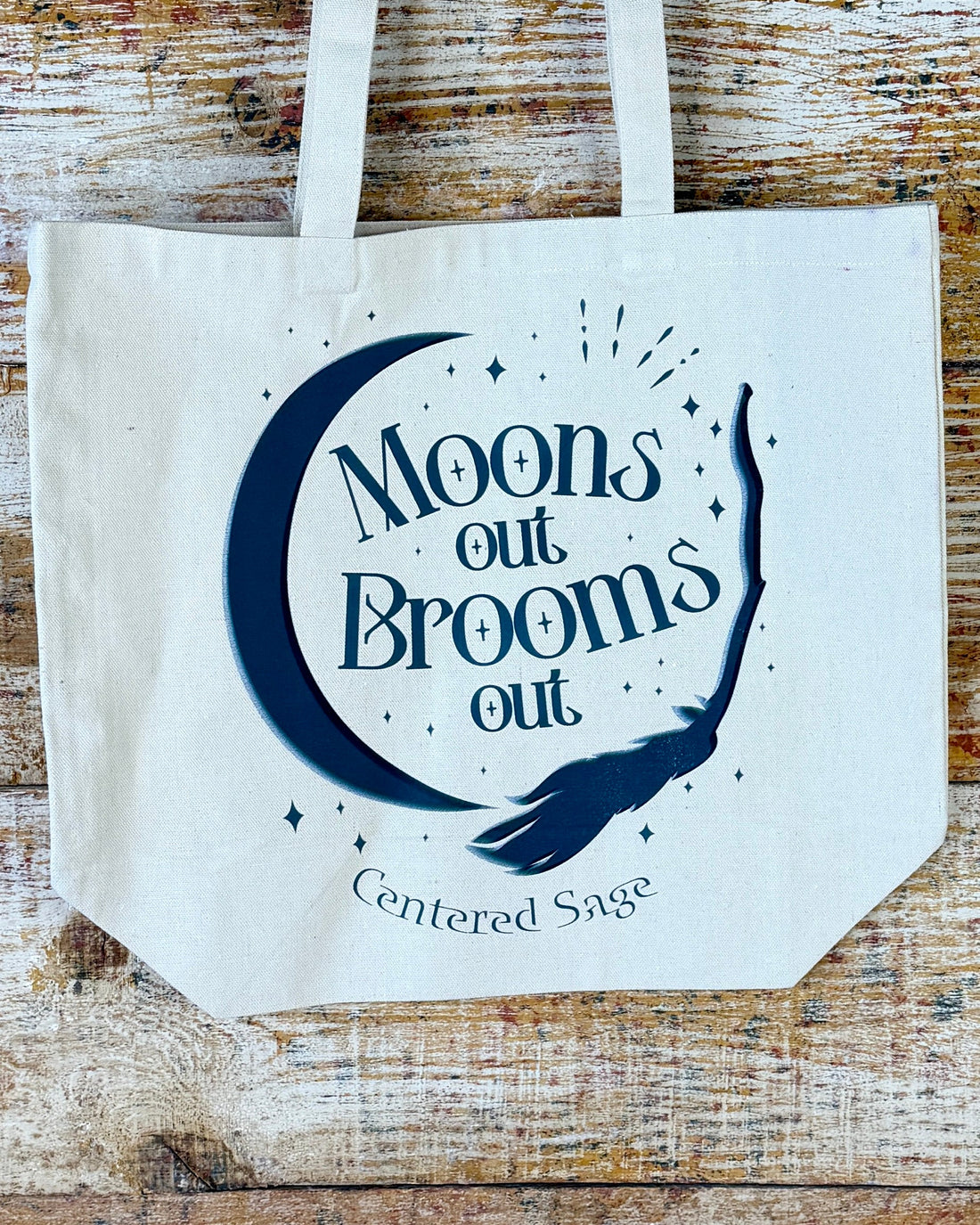 Moons Out, Brooms Out Canvas Tote Bag