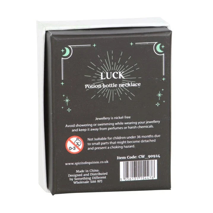 Luck Green Aventurine Potion Bottle Necklace – Crystal Witch Jewelry for Luck &amp; Prosperity