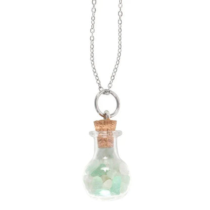 Luck Green Aventurine Potion Bottle Necklace – Crystal Witch Jewelry for Luck &amp; Prosperity