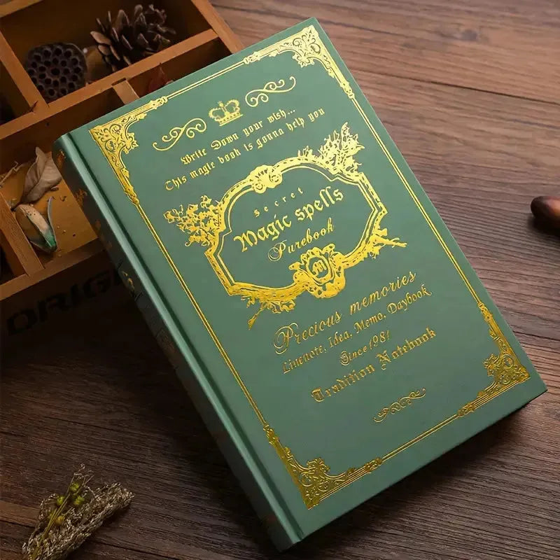 Magic Spells Journal – Vintage A5 Hardcover Witchy Notebook with Lined Pages