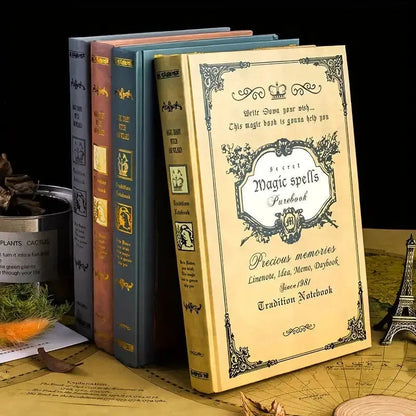 Magic Spells Journal – Vintage A5 Hardcover Witchy Notebook with Lined Pages