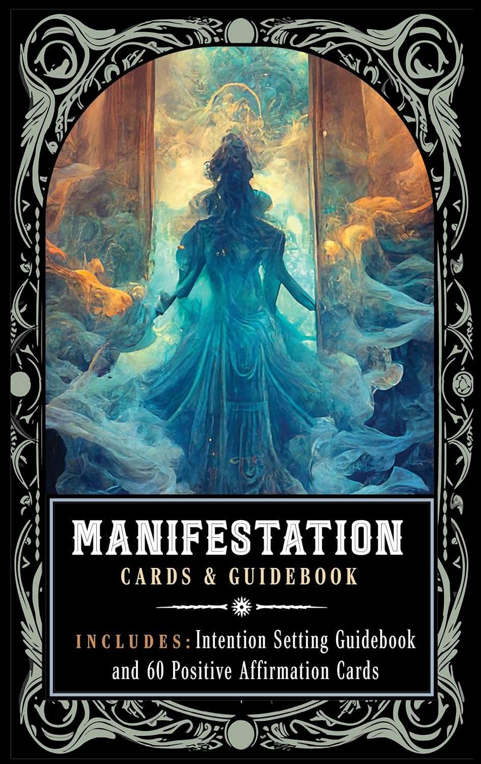 Manifestation Cards oracle deck illustration — mystical figure surrounded by ethereal energy, representing abundance and spiritual alignment.