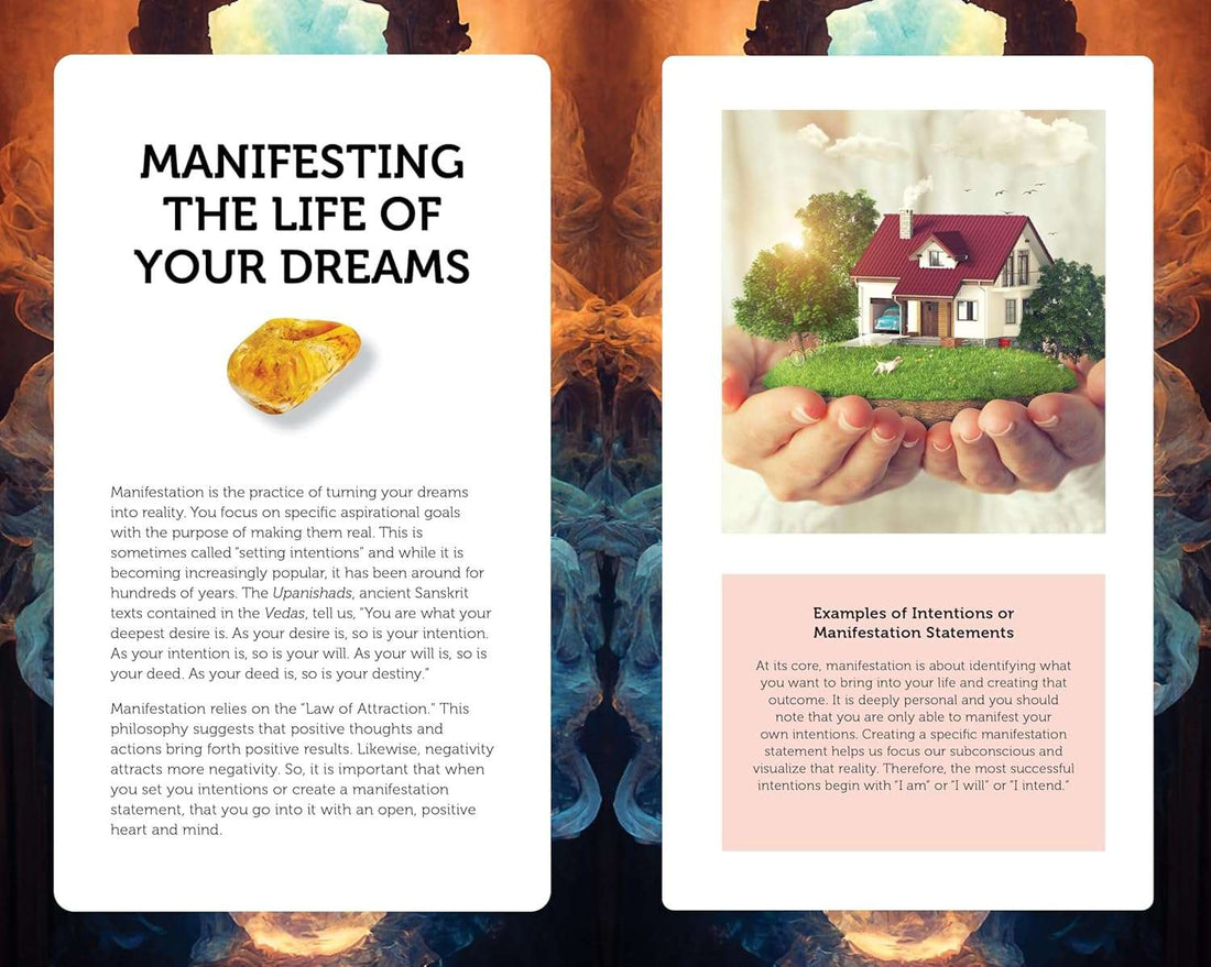 Manifestation Cards spread showing &