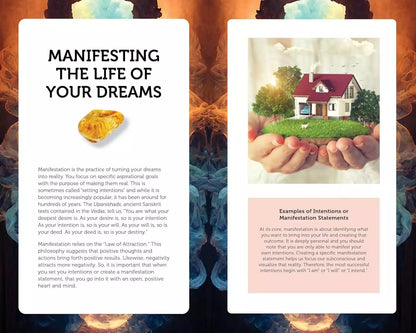 Manifestation Cards spread showing &