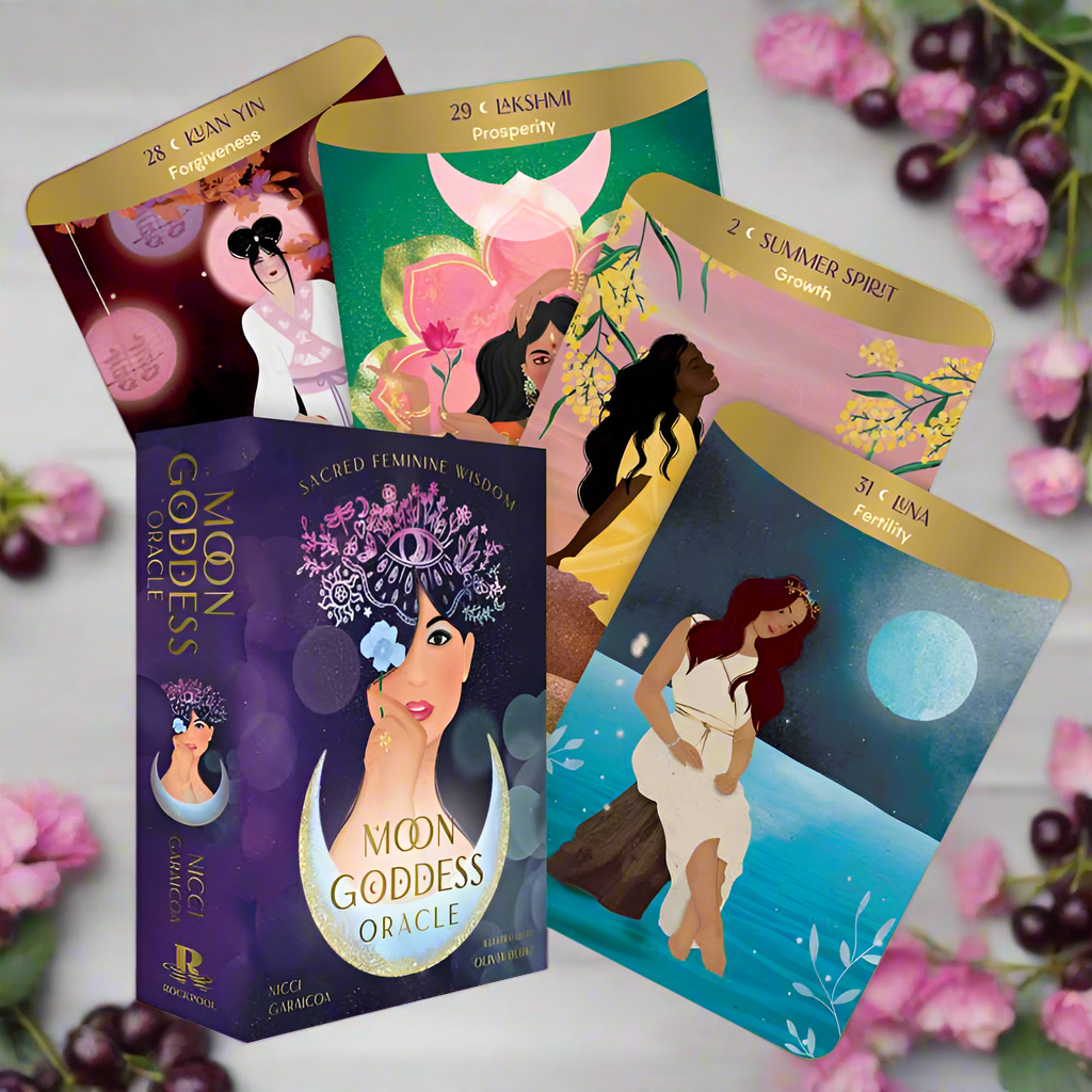 Moon Goddess Oracle Deck by Nicci Garaicoa – Sacred Feminine Wisdom, Crystals &amp; Moon Magic