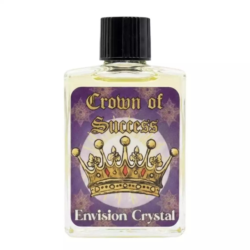 Crown of Success Ritual Oil 4 dram bottle by Envision Crystal with label for achievement and victory anointing in hoodoo tradition