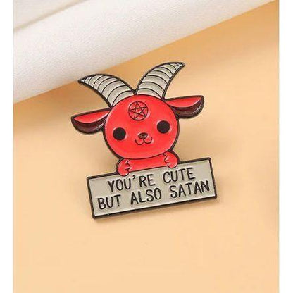 Pentagram Pets Enamel Lapel Pins | Witchy Cat &amp; Goat Pins