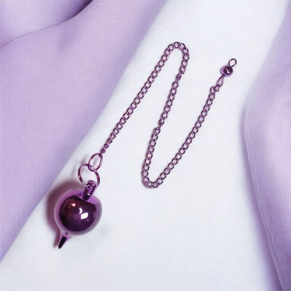 Purple Metal Sephoroton Pendulum – Precision Divination Tool