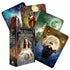 Queen of the Moon Oracle deck set showing multiple illustrated cards with lunar goddesses and moon phase imagery