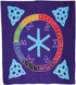 Rune Mother Altar Cloth 36 by 36 inches — Norse goddess Mother of Runes printed altar cloth with healing and luck runes surrounding the divine feminine figure.