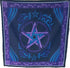 Pentagram altar cloth 36×36 inches — black ritual cloth with white pentagram and circle design for Wiccan altar coverings and tarot reading surfaces.