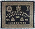 Ouija Board Altar Cloth 24 by 30 inches — printed divination mat with letters, numbers, and directional indicators for pendulum work, spirit communication, and dowsing practice.